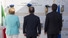 I tre Capi di Stato omaggiano la tomba di Altiero Spinelli